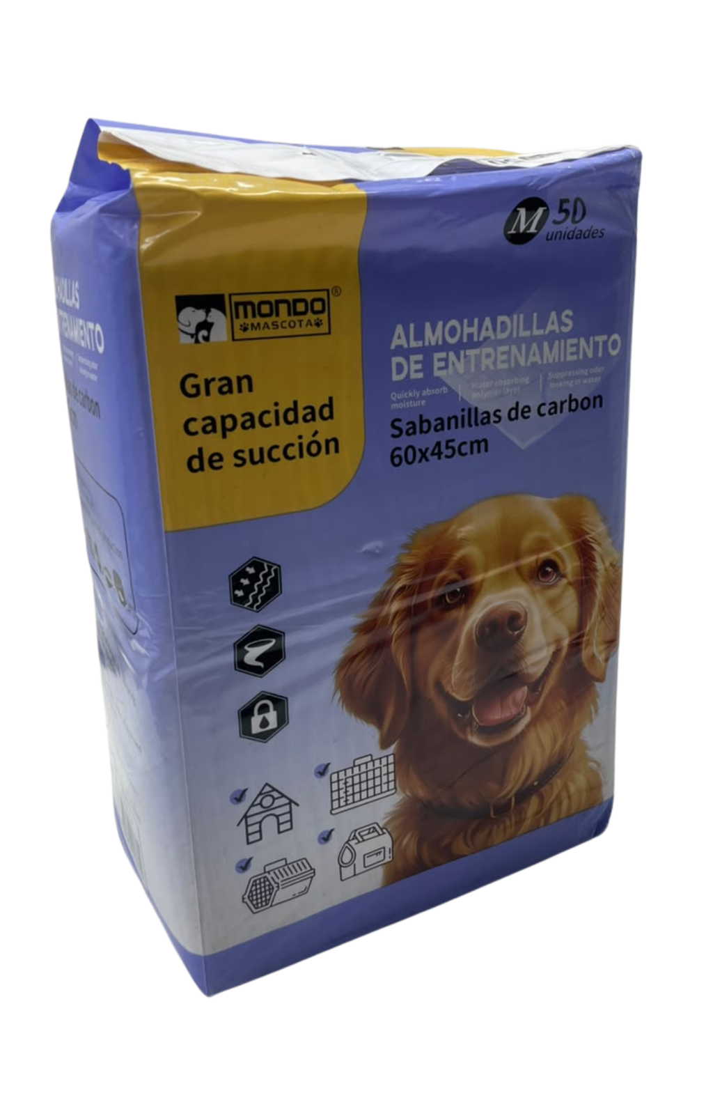 Sabanillas Entrenamiento Carbón Mondo Mascota 60x45cm 50 Pzs