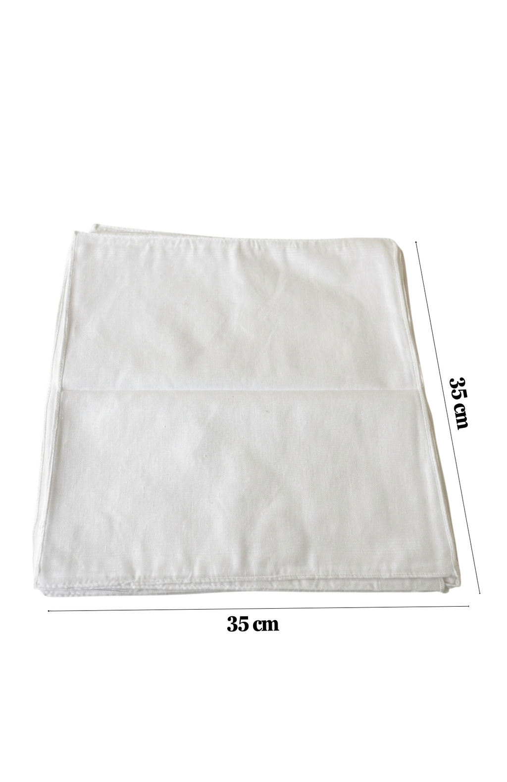 Set De 12 Pañuelos De Bolsillo Blancos Lisos 35x35 Cm