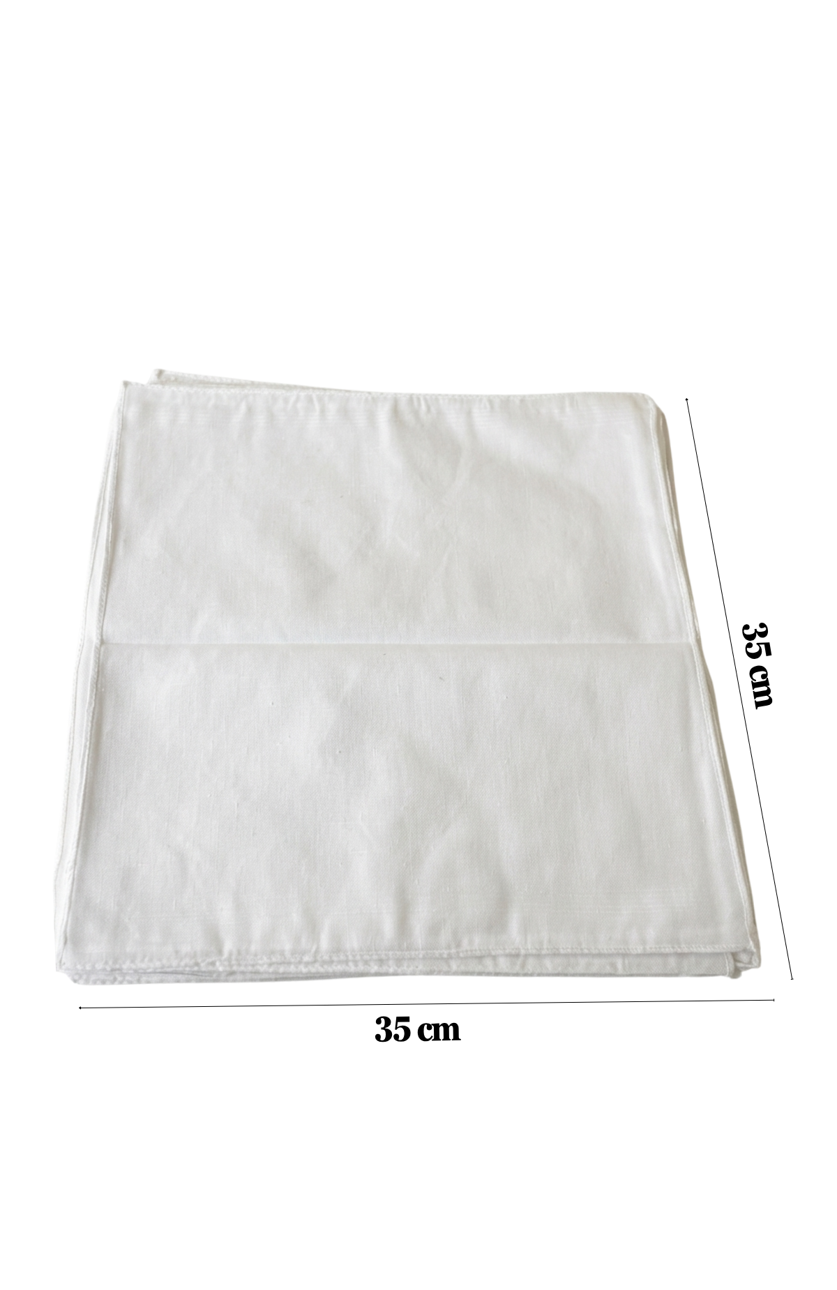 Set De 12 Pañuelos De Bolsillo Blancos Lisos 35x35 Cm