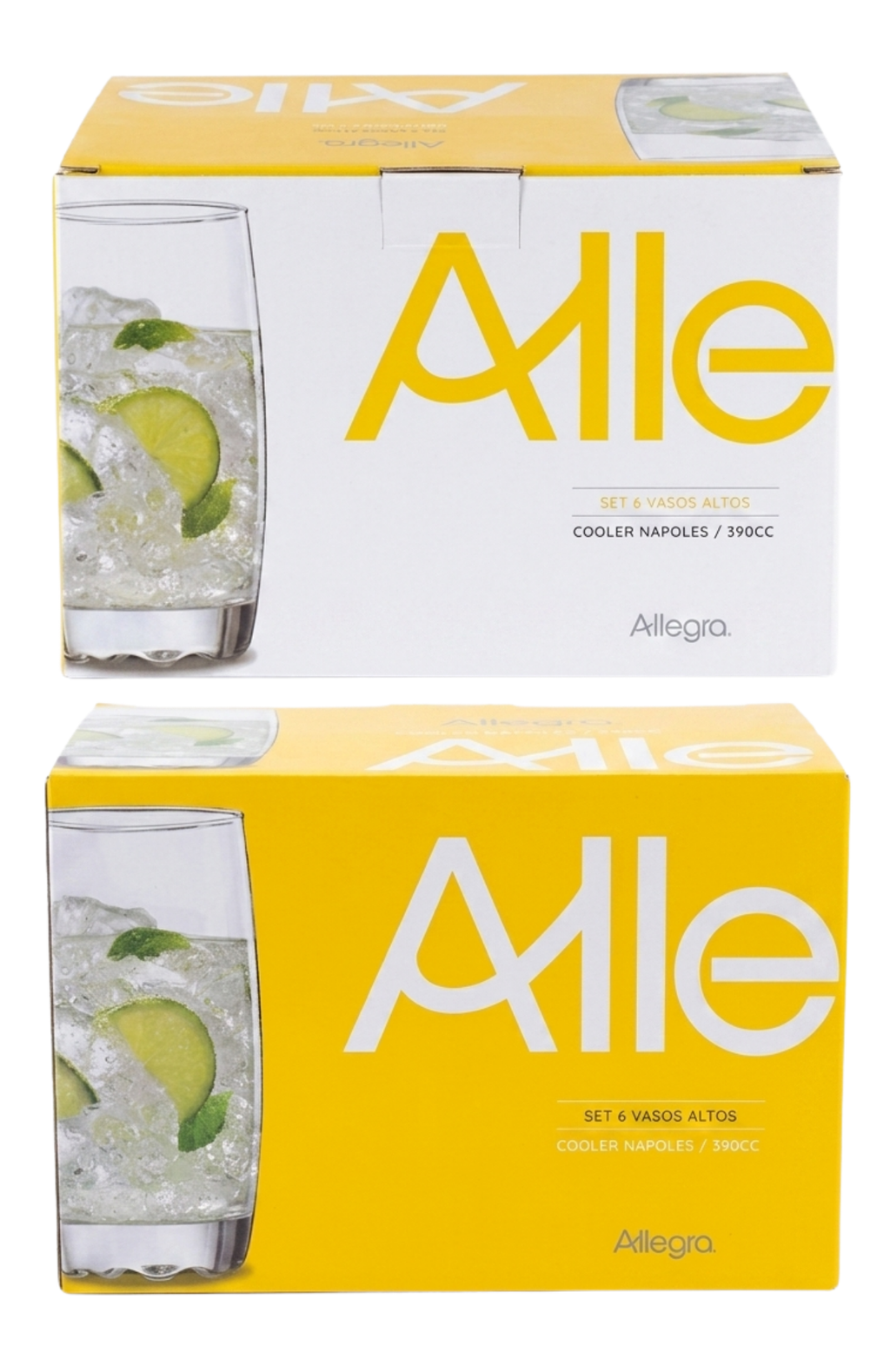 Set De 6 Vasos De Vidrio Altos Allegra Cooler Nápoles 390ml