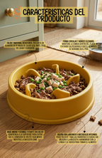 Plato Antiansiedad Estrellitas Comedero Lento Mascotas