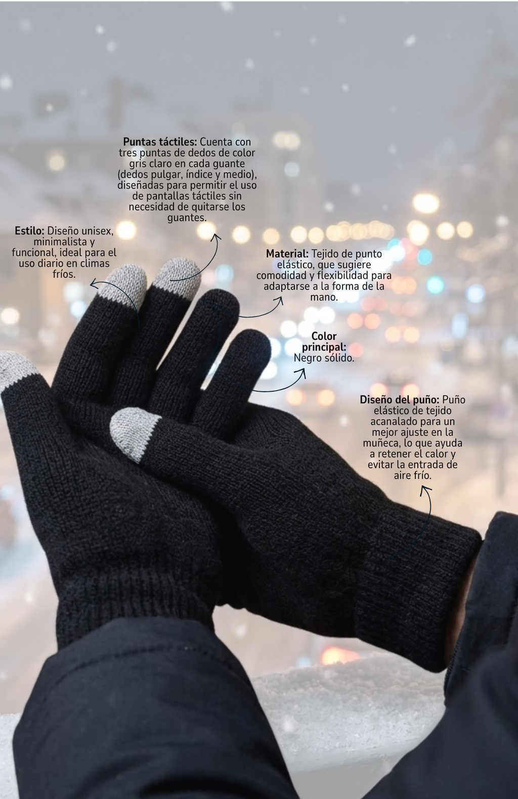 Guantes De Invierno Térmicos Unisex Con Dedos Táctiles