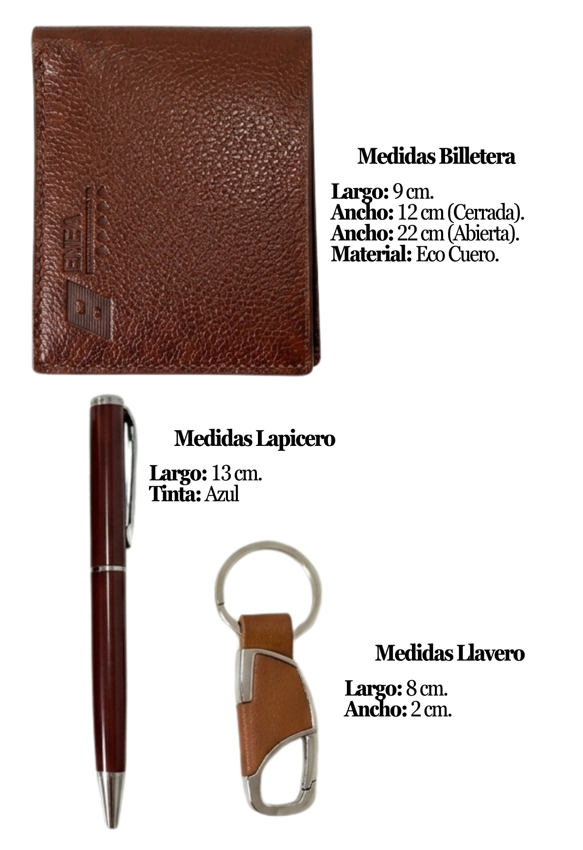 Set De Regalo Hombre Billetera Lapicero Y Llavero Elegante