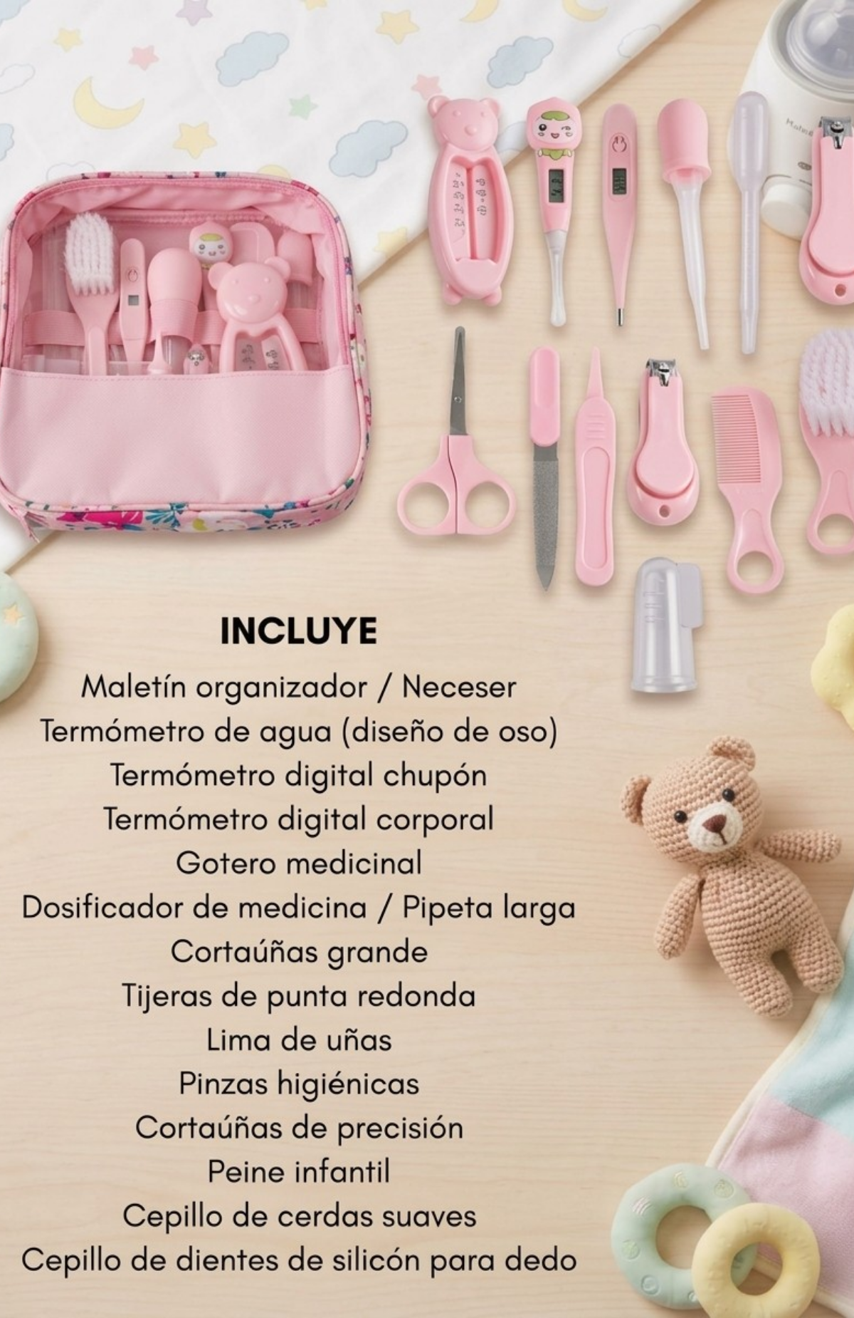 Kit De Aseo Para Bebé 13 Piezas De Higiene Cuidado Completo