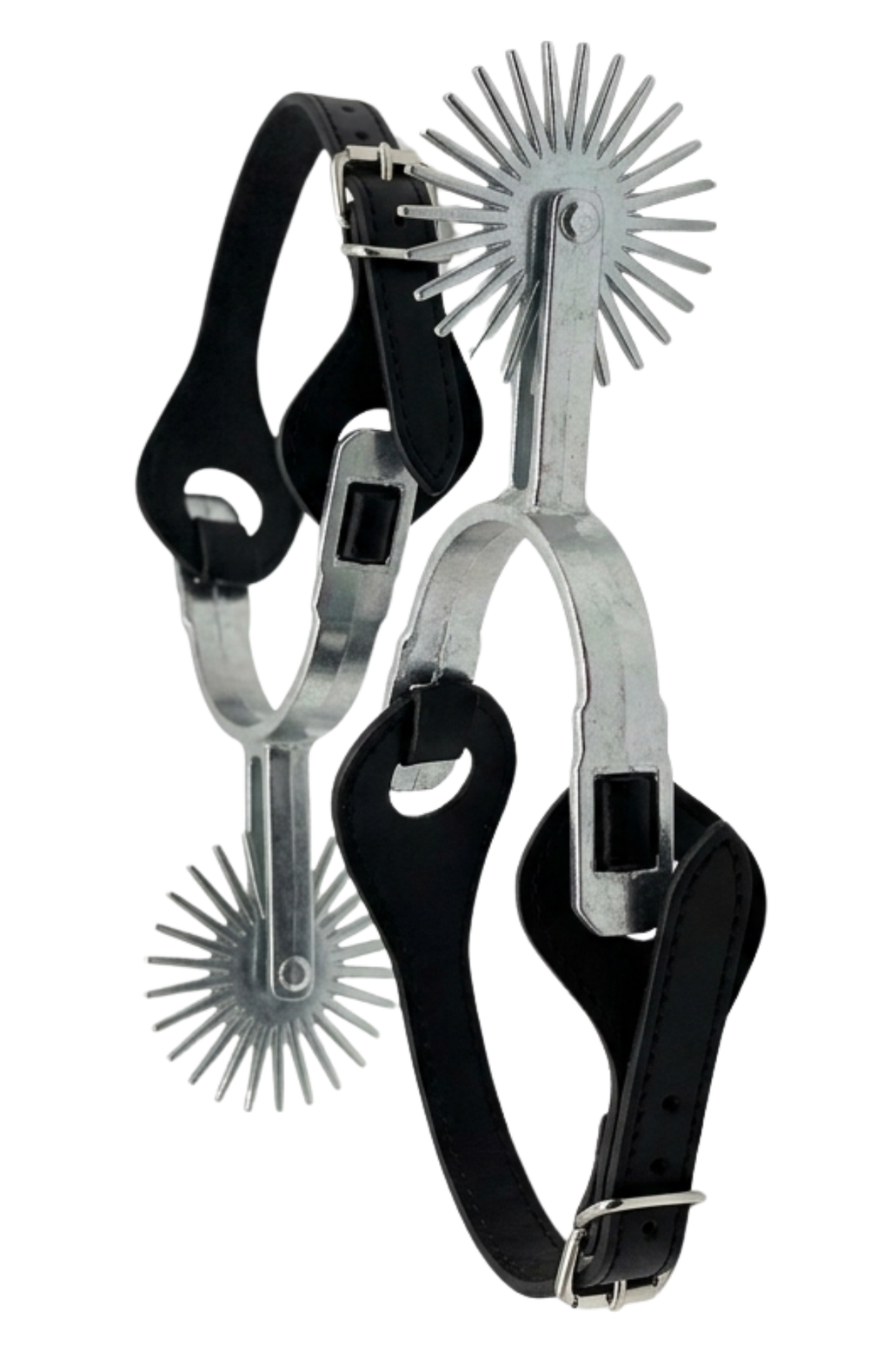 Par De Espuelas Chilenas Con Rodaja De 8cm Y Correas Cuerina