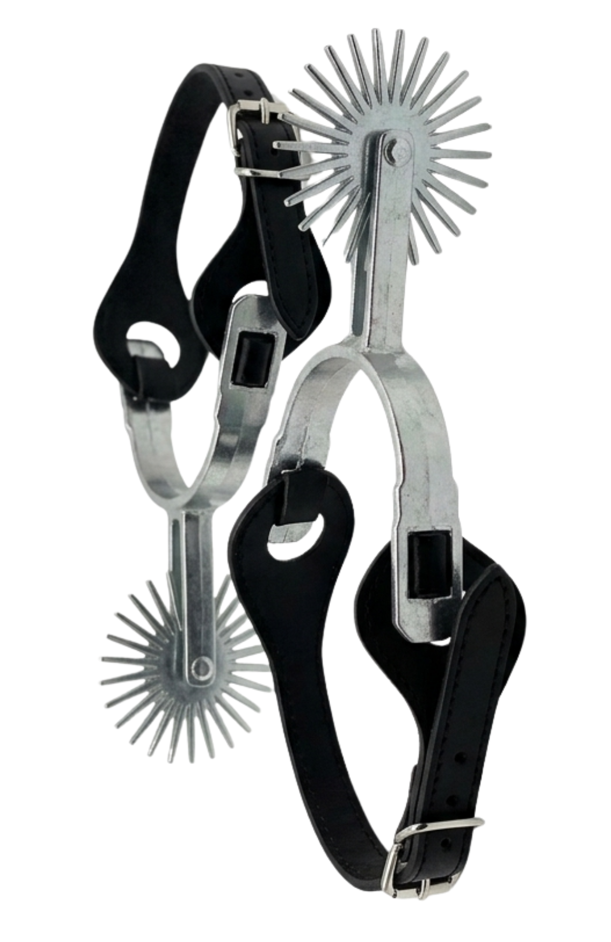 Par De Espuelas Chilenas Con Rodaja De 8cm Y Correas Cuerina