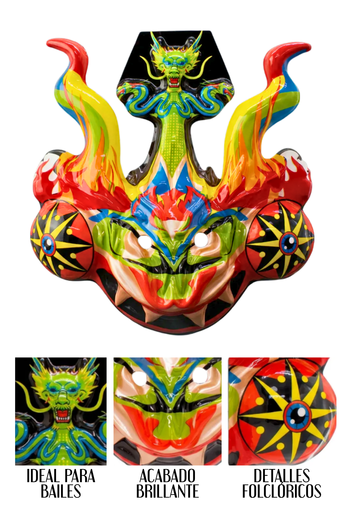 Pack 5 Máscaras La Tirana Diablada Traje Típico Baile Fiestas