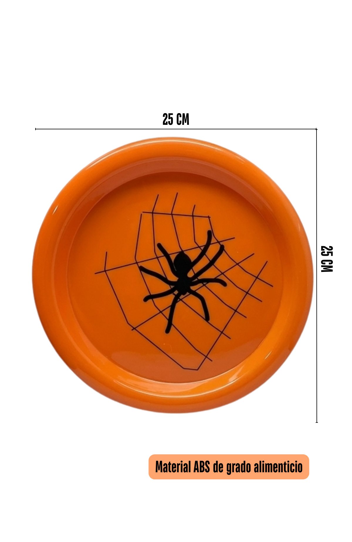 Pack 6 Platos De Plástico Halloween Fiesta Decorativo