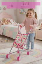 Coche De Juguete Para Muñecas Paseador Plegable Rosa